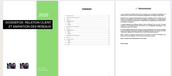 Modèle dossier RCAR E6 BTS NDRC