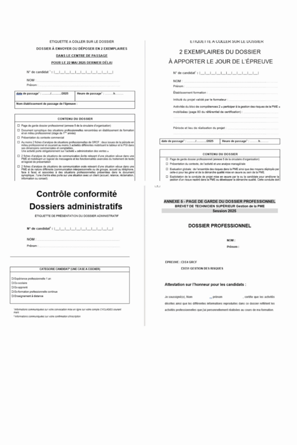 Pack E4 GRCF et E51 Gestion des risques BTS GPME
