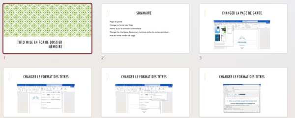 Tuto Mise en Forme dossier mémoire