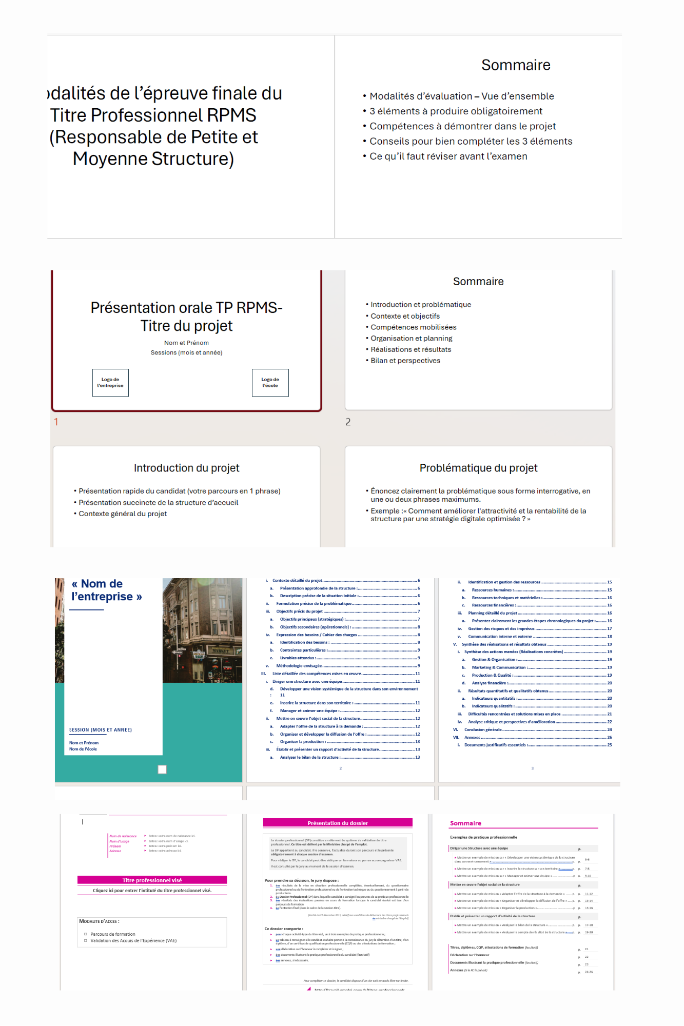 Image illustrant les composants du pack dossiers TP RPMS