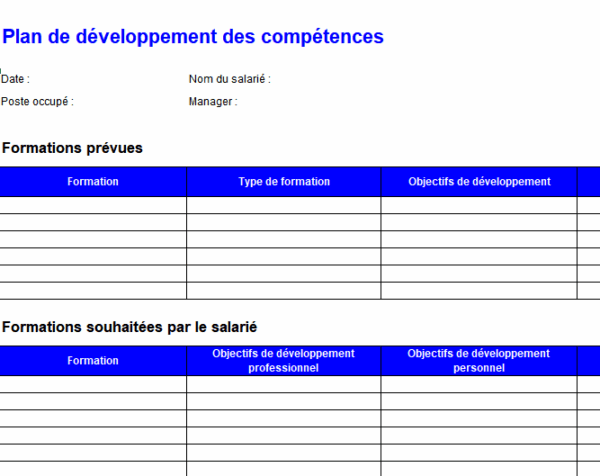 Tableau développement de compétences qualiopi