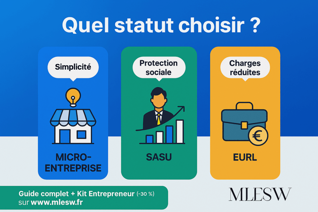 Quel statut juridique choisir ? Comparatif micro-entreprise vs SASU vs EURL : différences de cotisations, fiscalité, responsabilité et évolution.